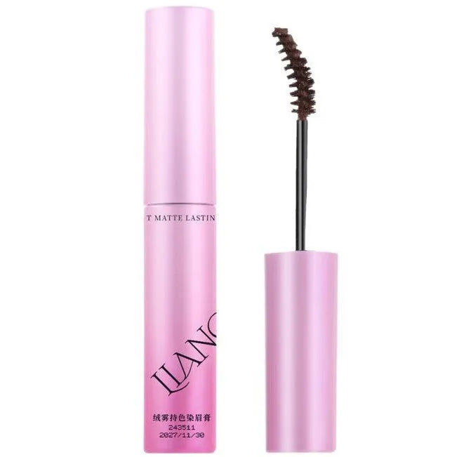 Velvet Fog eyebrow cream pot in shades of grey, brown, and black with 4.5g net content.