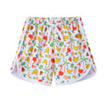 Children's polyester beach shorts in multiple colours and patterns with size options from 100 to 140 yards