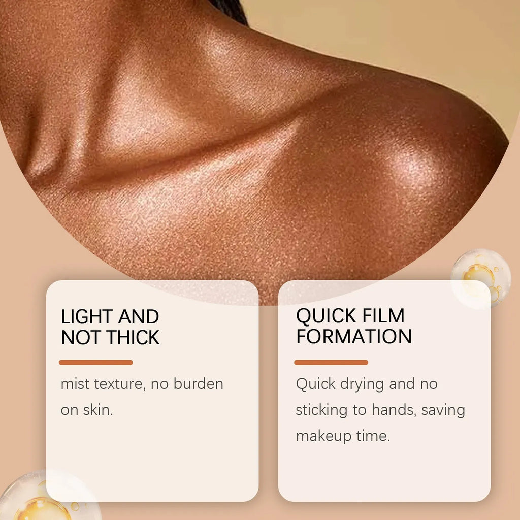 100ml Shiny Body Glitter Spray bottle with spray cap for face and body application.