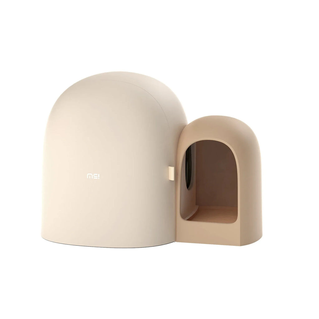 Oversized fully enclosed cat litter box in ABS plastic, shown in Moss Green colour.