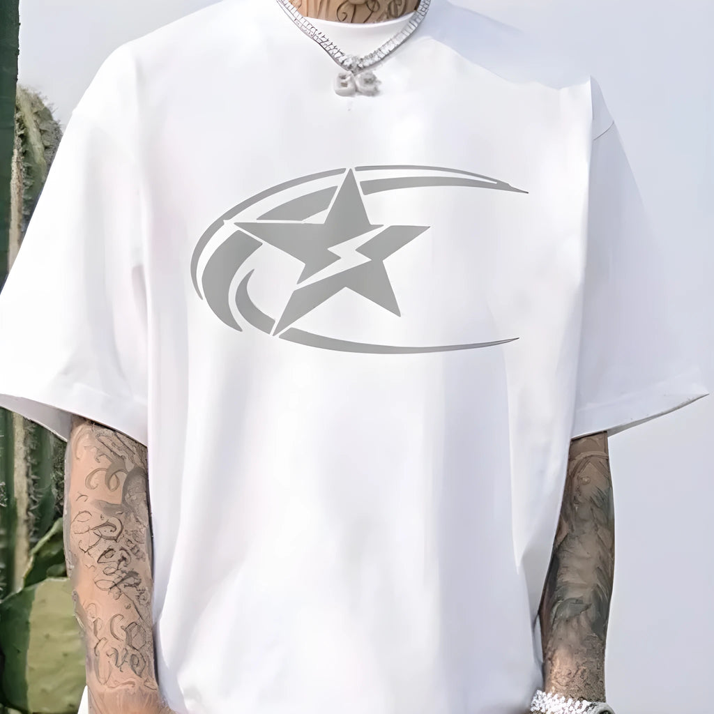 Men's pure cotton short sleeve T-shirt in Japanese retro style available in black, dark grey, and white