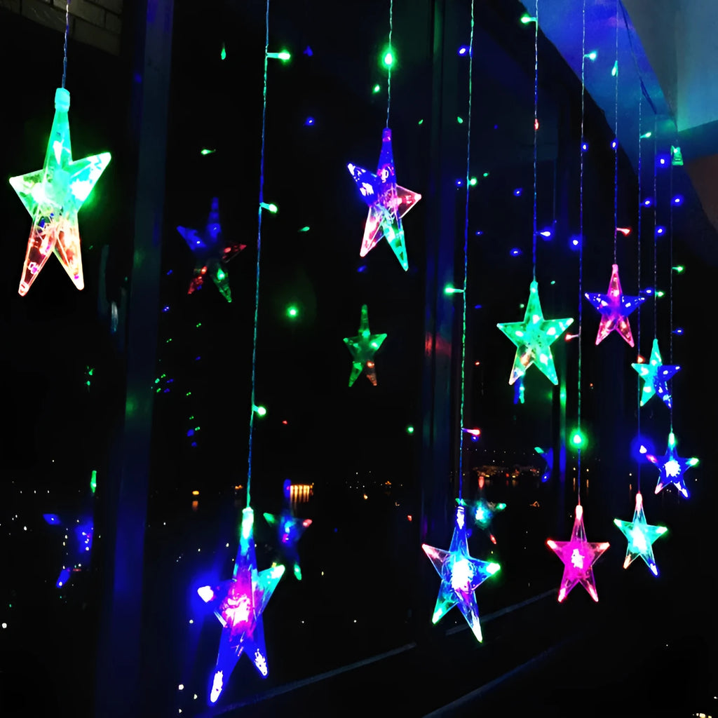 Heart Star LED small lantern with 20 LED beads flashing light warm white mode EU plug decorative