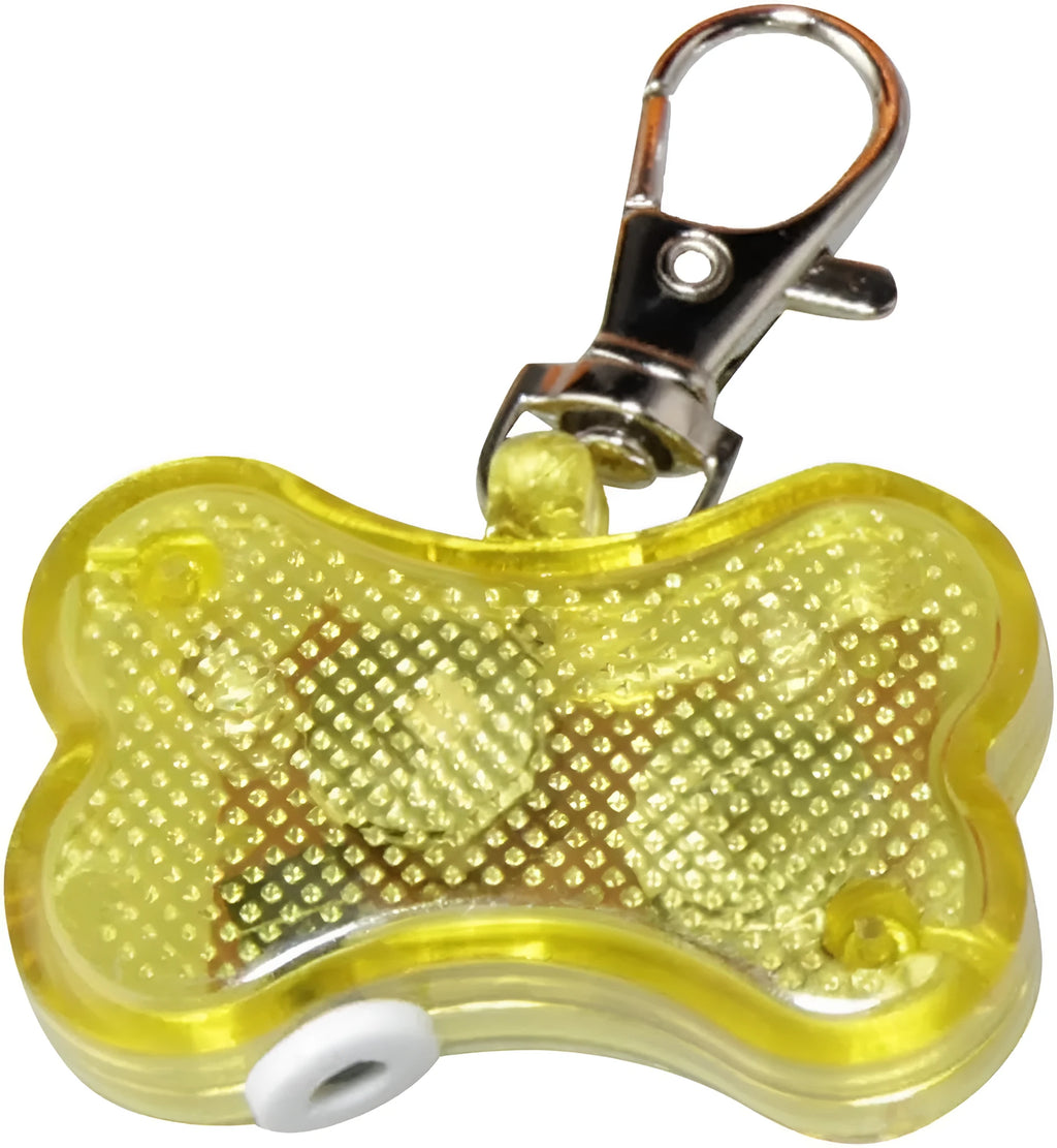 LED luminous bone pendant for pet collars in multiple colours with three light modes