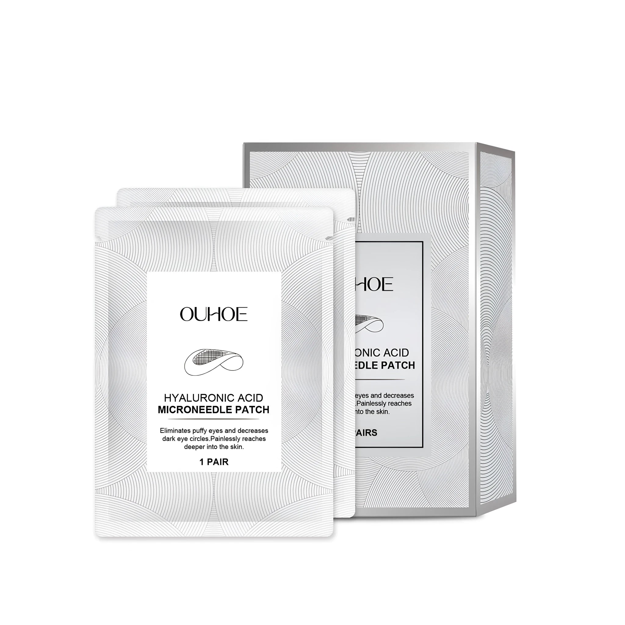 Two pairs of hyaluronic acid microneedle patches for skincare with niacinamide and vitamin C