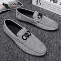 Men's black and grey suede casual shoes with leather upper and rubber sole