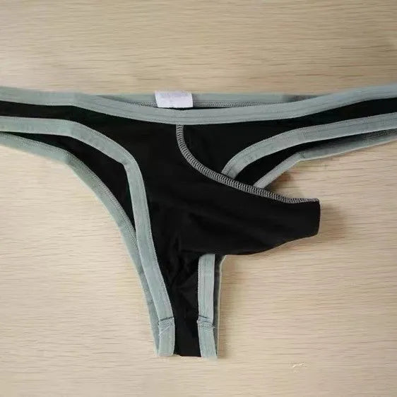 Men's nylon ice silk briefs in multiple colours including army green and white.