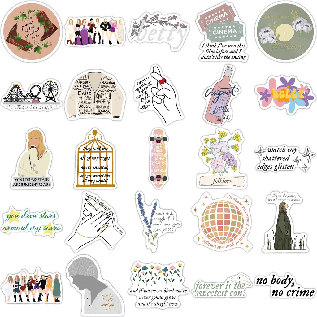 Set of 50 waterproof graffiti cartoon stickers for luggage and notebooks