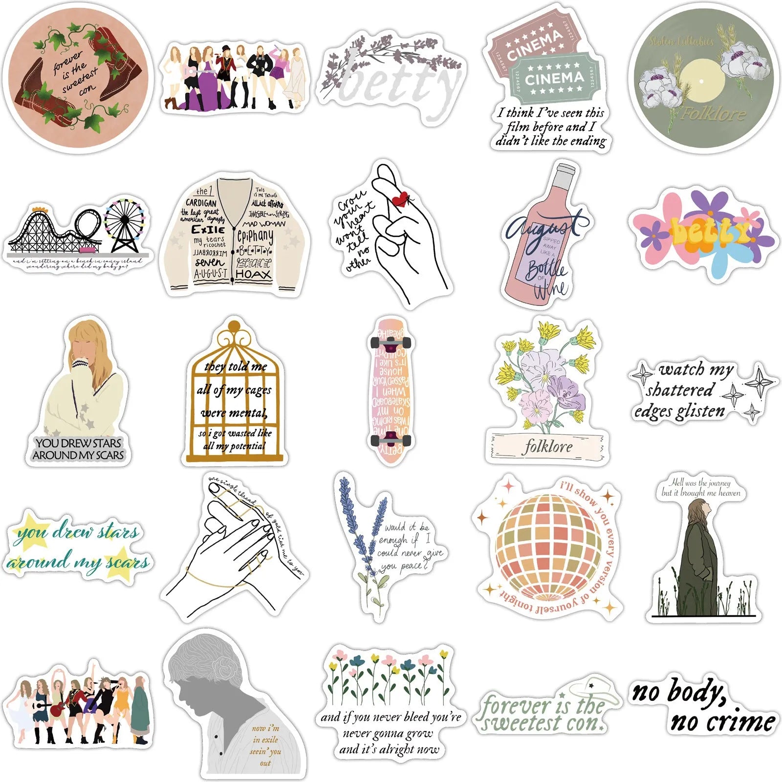 Set of 50 waterproof graffiti cartoon stickers for luggage and notebooks