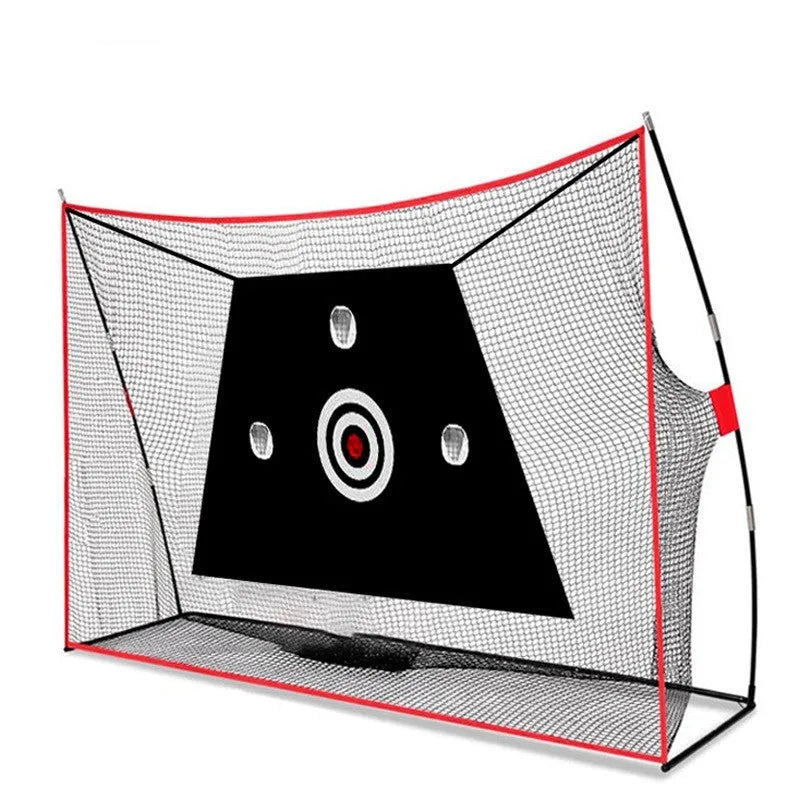 Golf wedge training net set with straw mat, practice balls, and accessories for short game practice