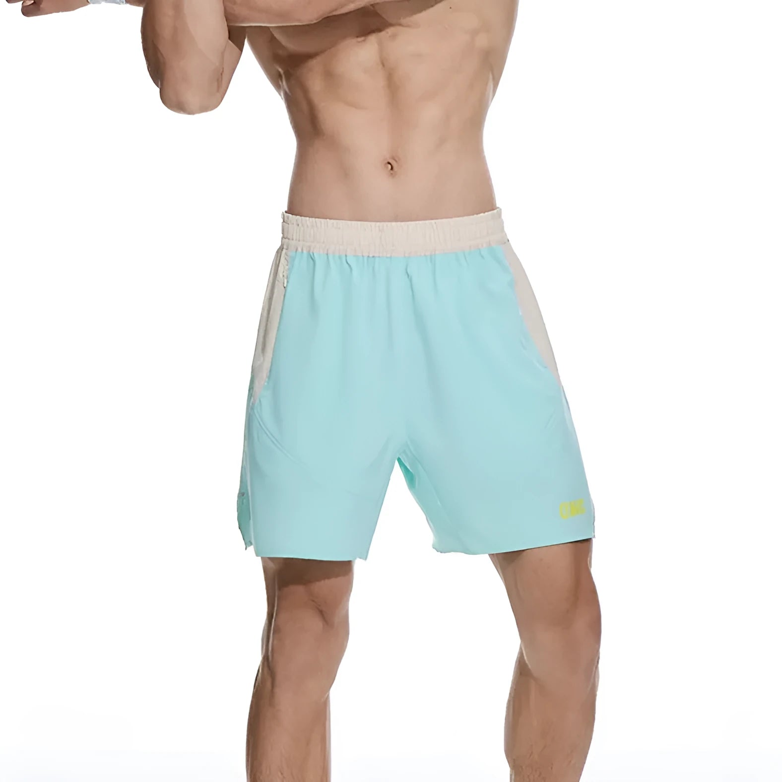 Men's loose fit workout shorts in dark rock ash colour with elastic lace-up waistband