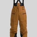 Men's black linen waterproof ski trousers with an adjustable thickened strap laid flat.