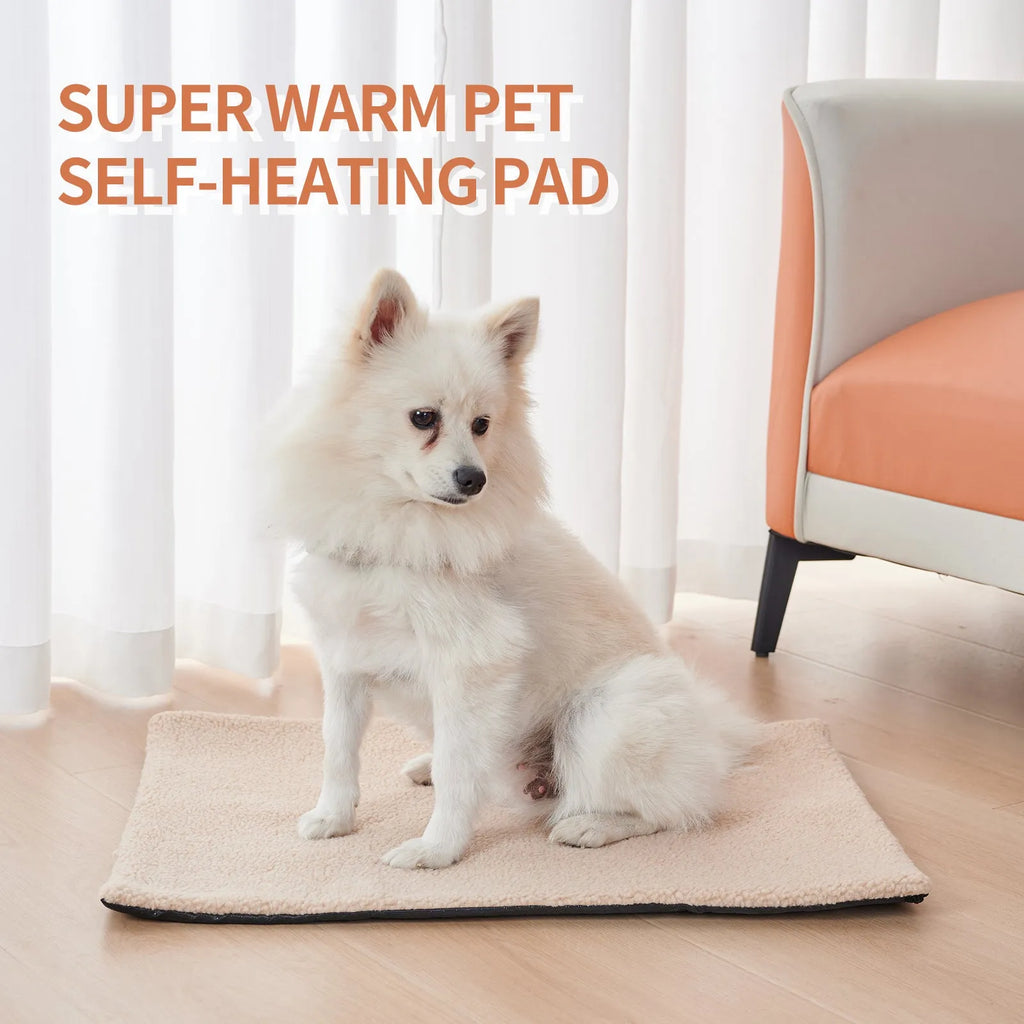 Self-heating plush pet pad for cats available in three colours and two sizes