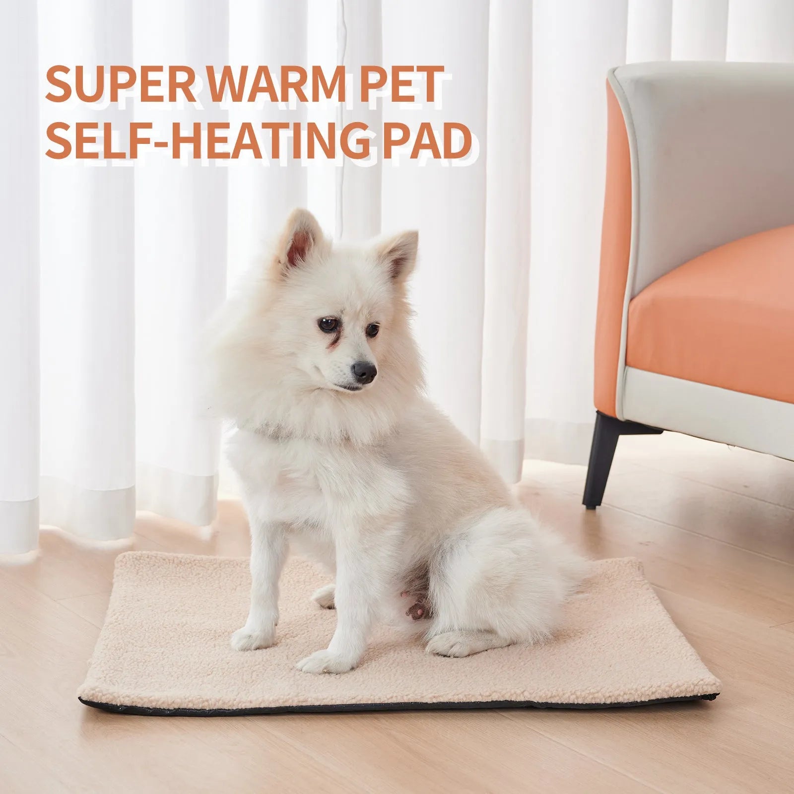 Self-heating plush pet pad for cats available in three colours and two sizes