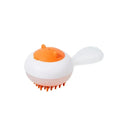 Automatic cleaning pet bath brush with soft gel massage head in blue and orange colour options
