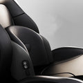 Car seat massage cushion with memory cotton and electric massage function in black, brown, or grey