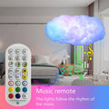White fabric cloud-shaped LED pendant lamp with colourful lighting effects