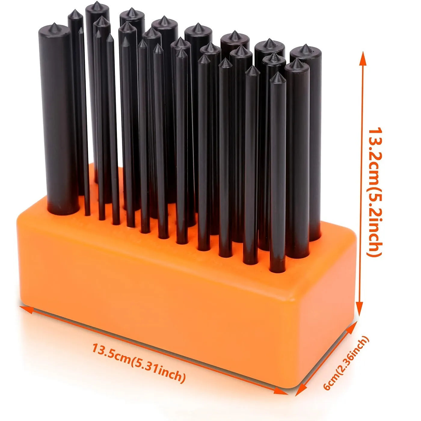 Orange alloy plastic punch needle accessories with metal punch head mould for tool organisation