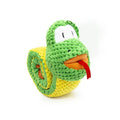 Interactive squeak dog toy in snail shape with thick velvet fabric, unfolds into a stick.