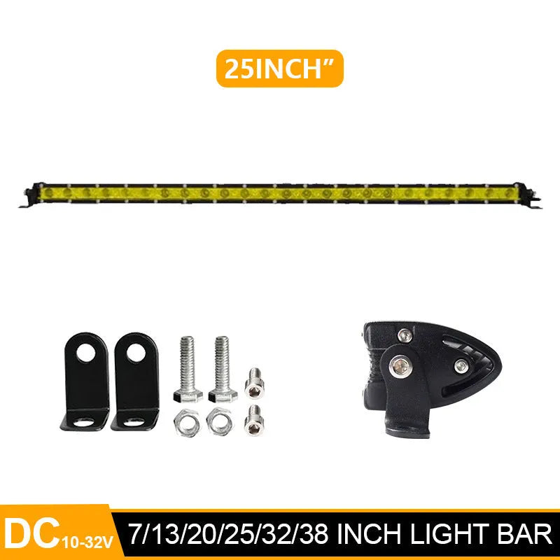 25 inch single row LED light bar for vehicle mounting with aluminium housing