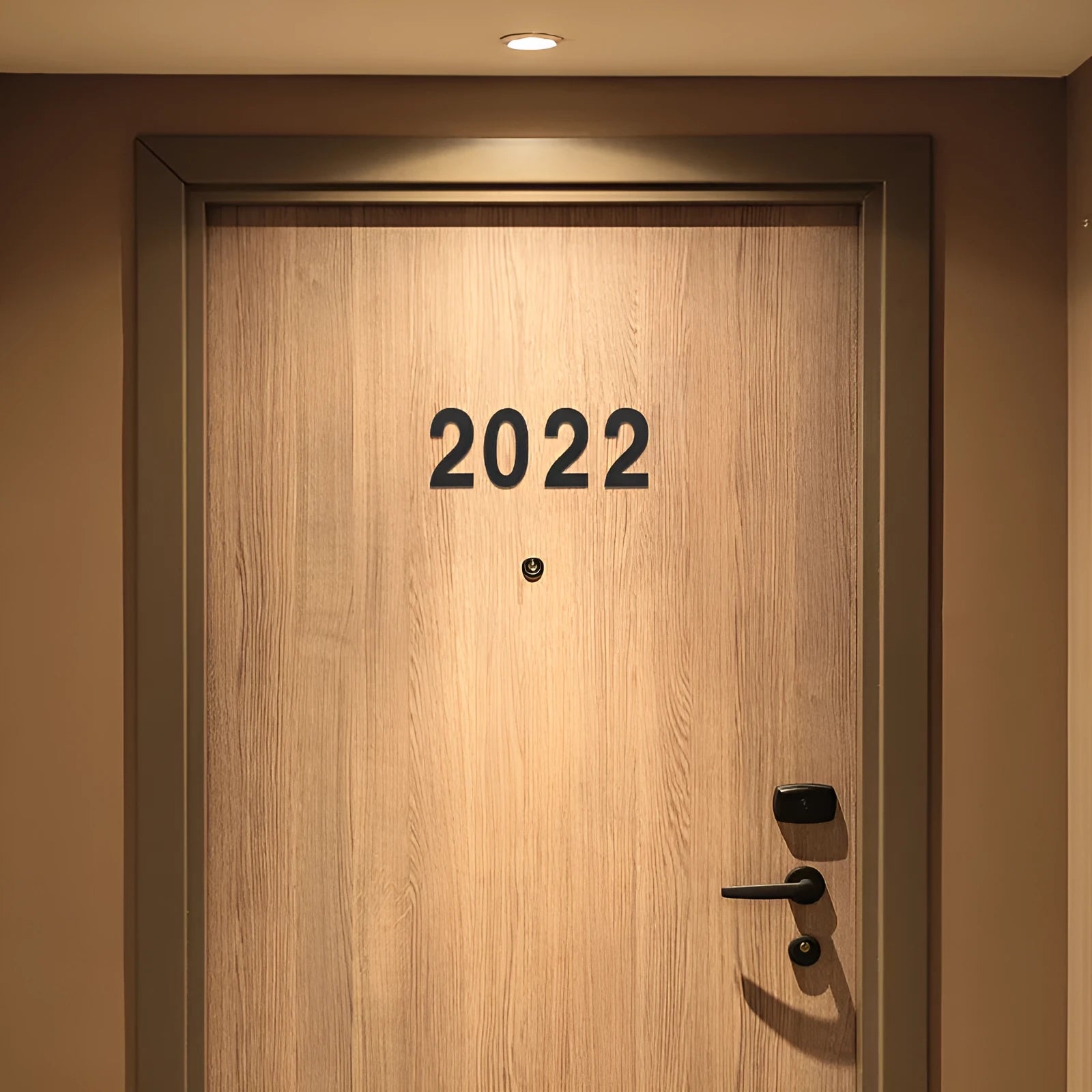 Black stainless steel sticky house number sign with 7.5cm waterproof numbers and letters for door