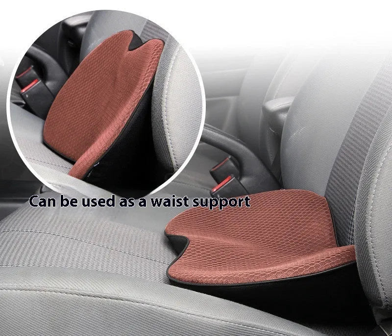 Memory foam car seat cushion in flat design showing colour options