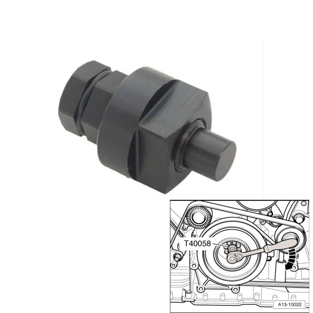 Aodi T40058 crankshaft rotating sleeve timing tool with directional arrow markings for engine timing alignment