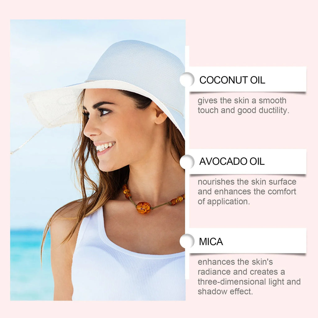 100ml sun protection body oil with coconut and avocado oil in clear bottle