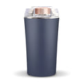 Blue mini flour mill and grinder machine with stainless steel chamber for making spice powder.