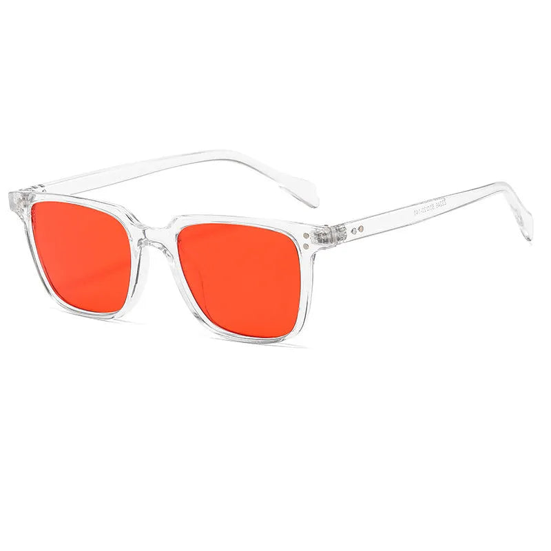 Men's UV400 sunglasses with black frame and grey AC lens, box style, casual European American design