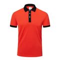 Men's and women's short sleeve lapel t-shirt in polyester, shown in multiple colour options.