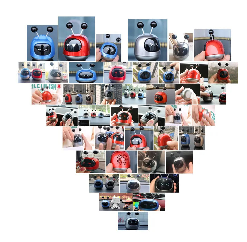 Robot-shaped car vent aromatherapy decoration with 40ml gel capsule for air freshening