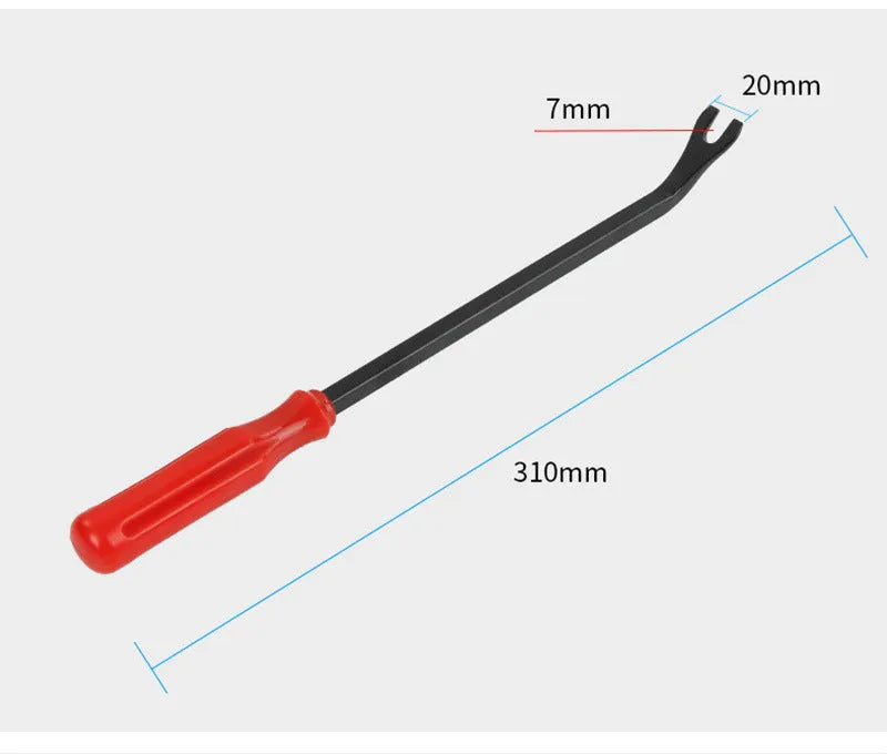 Red handle automotive clip driver nailing tool for GM vehicle door panel work