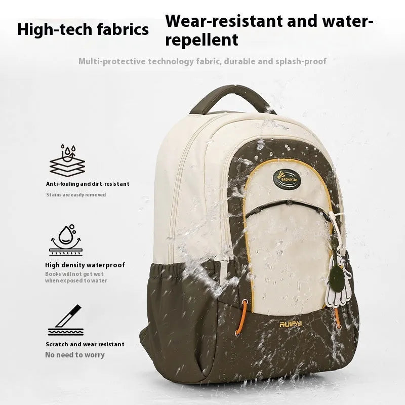 Lightweight travel backpack with curved shoulder straps in cherry blossom pink colour