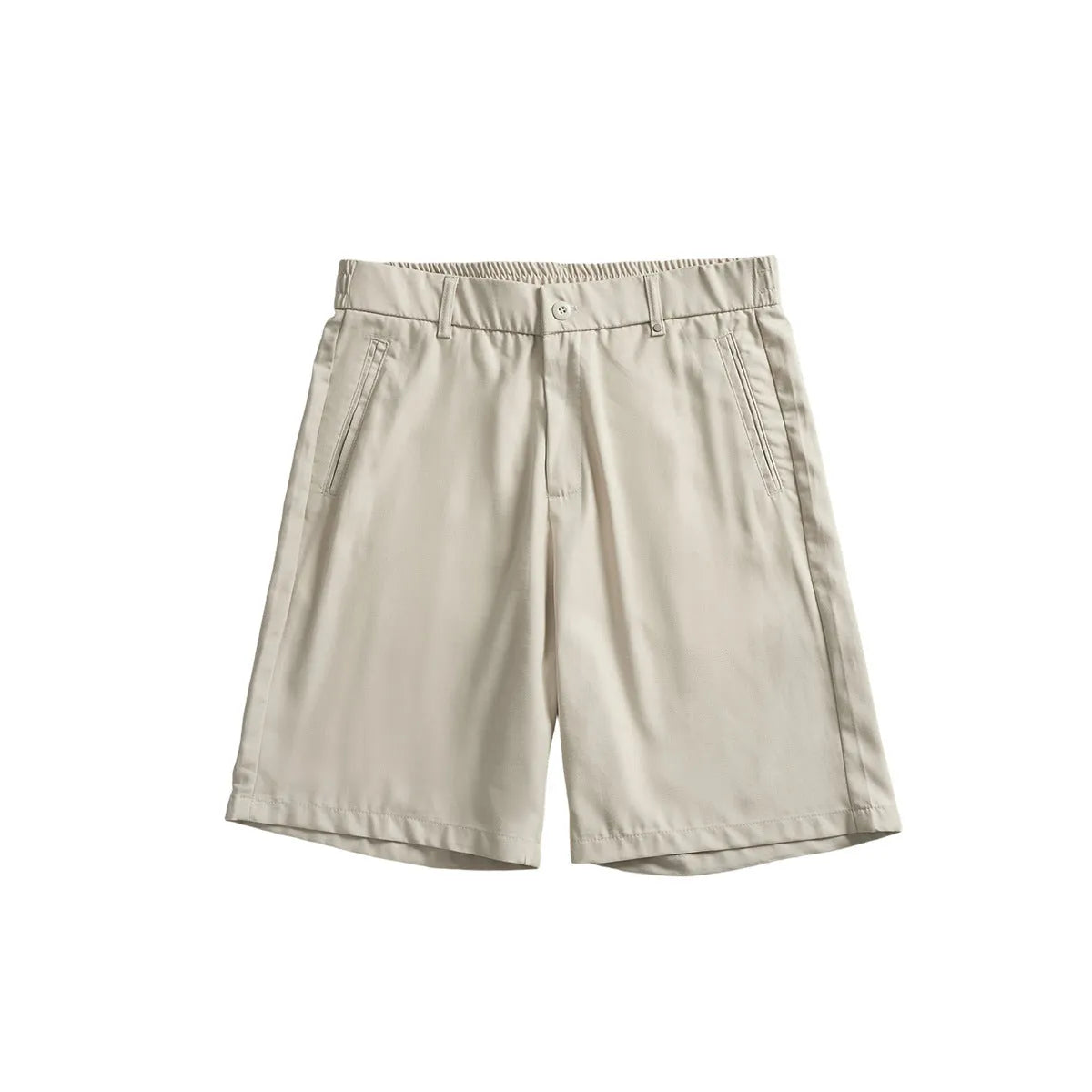 Men's cotton-blend casual shorts in apricot, dark grey and black colours with micro-elastic fabric
