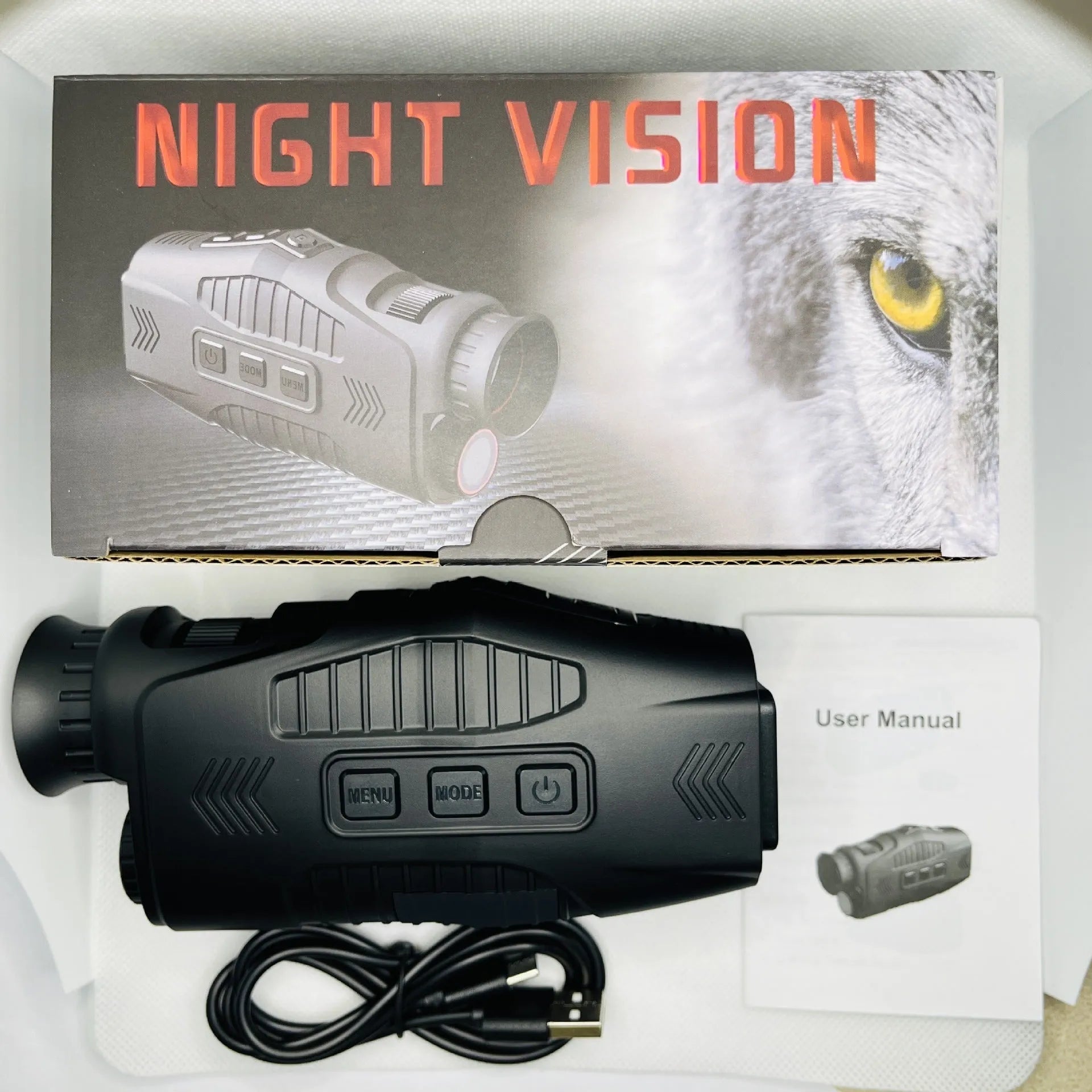 HD infrared night vision monocular 1080P with 1.54 inch display and 850nm infrared spotlight