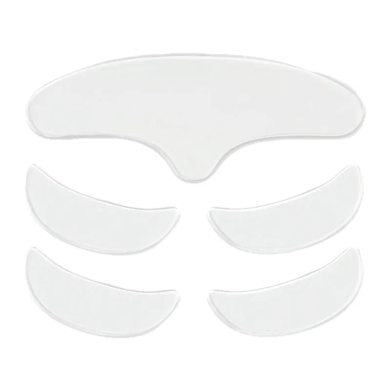 Silicone anti-wrinkle face stickers 5-piece set for forehead and eye application