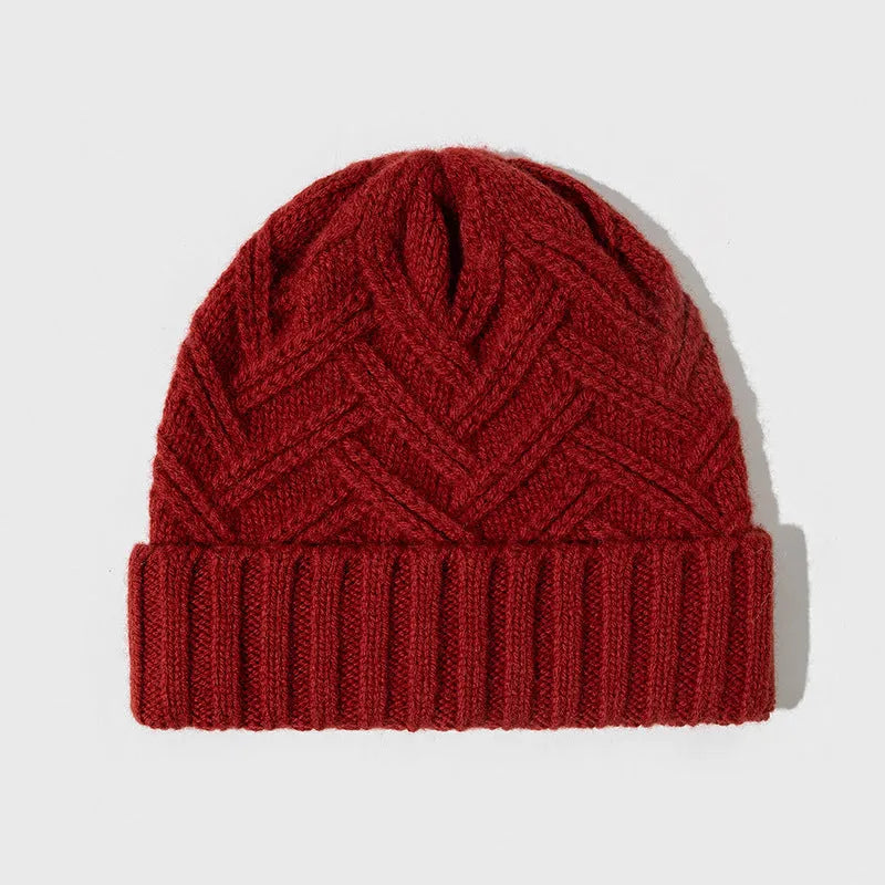 Wool knitted women's hat with dome crown design in multiple colour options