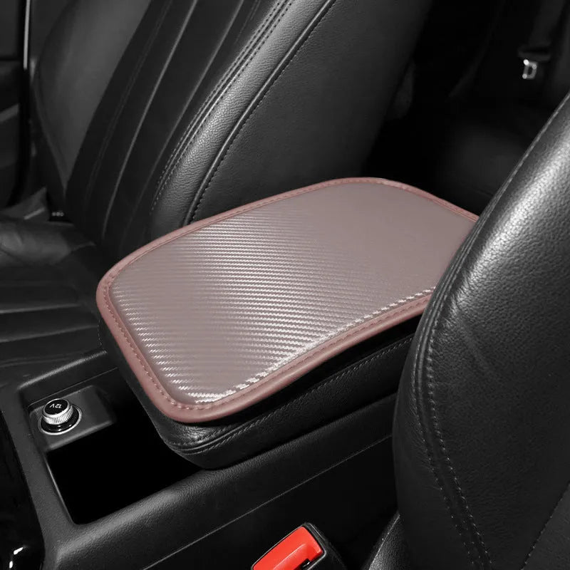 Genuine leather automotive armrest cushion mat in choice of four colours for centre console protection