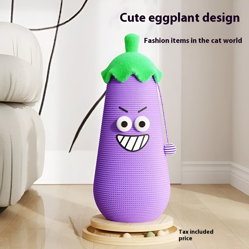 Hip hop eggplant cloth wrapper style cat scratch board with wooden base for sofa protection