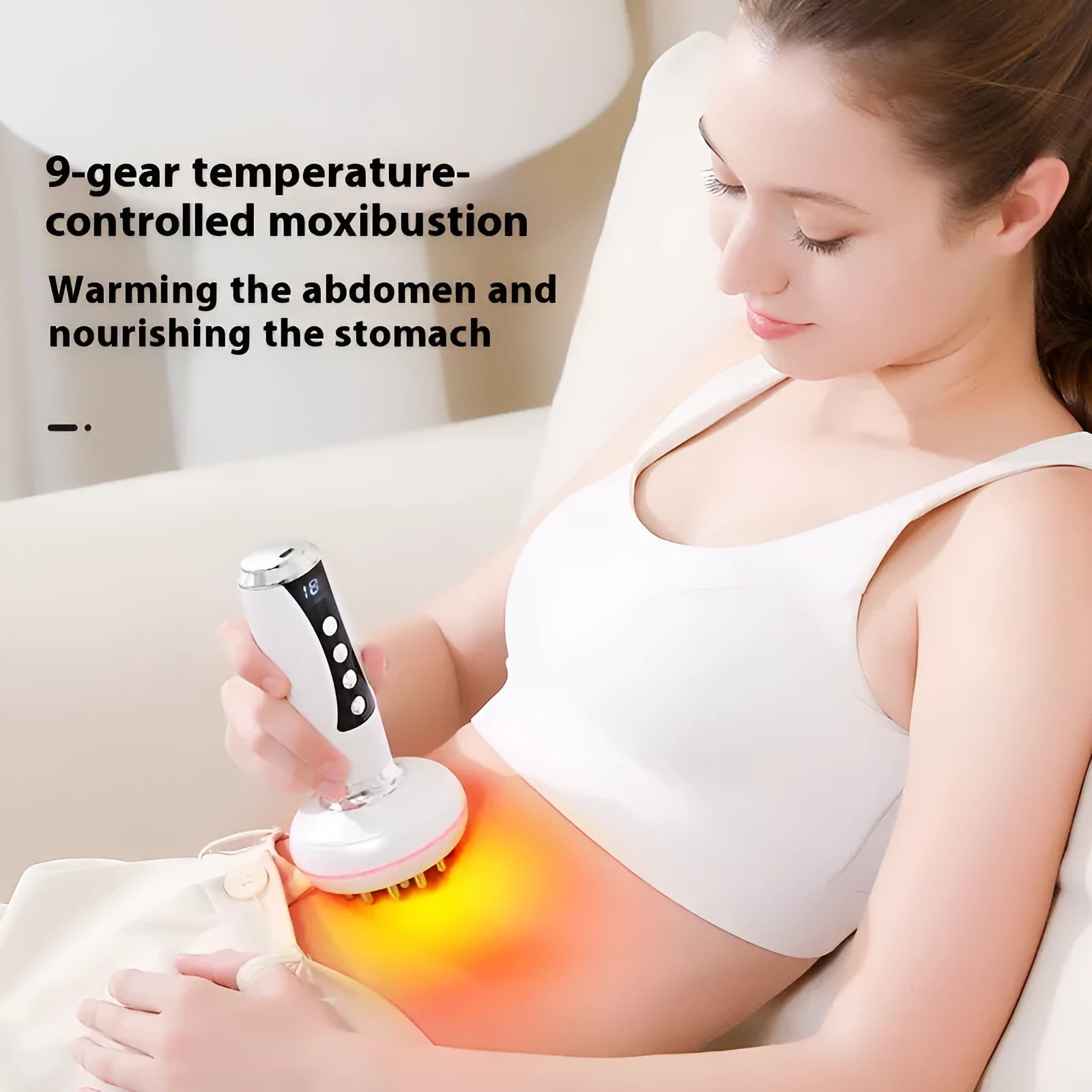 Electric full body heating massage instrument meridian brush with vibration hot compress 1800mAh battery continuously variable speed plastic stainless steel