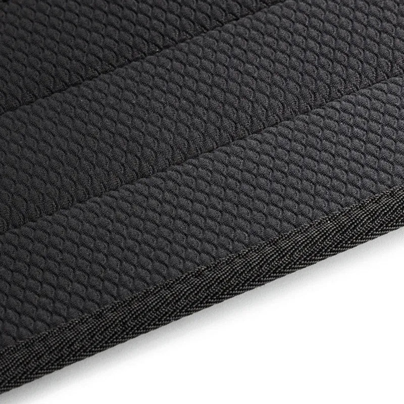 Black neoprene hip training fitness booster stripe band 70 x 14cm on grey background