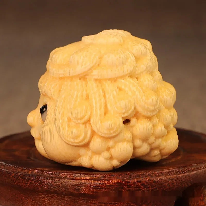 Solid bamboo carving golden toad princess ornament cute style decoration