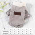 Lambswool fleece-lined pet vest for dogs and cats in grey or pink, available in six sizes