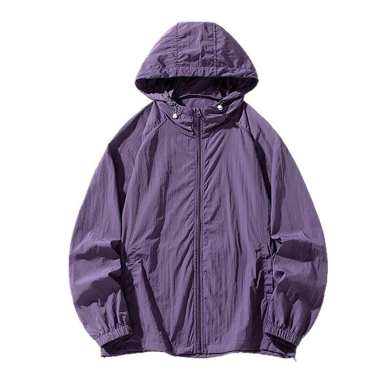 Loose fit nylon outdoor sports jacket available in multiple colours with sun-protective properties