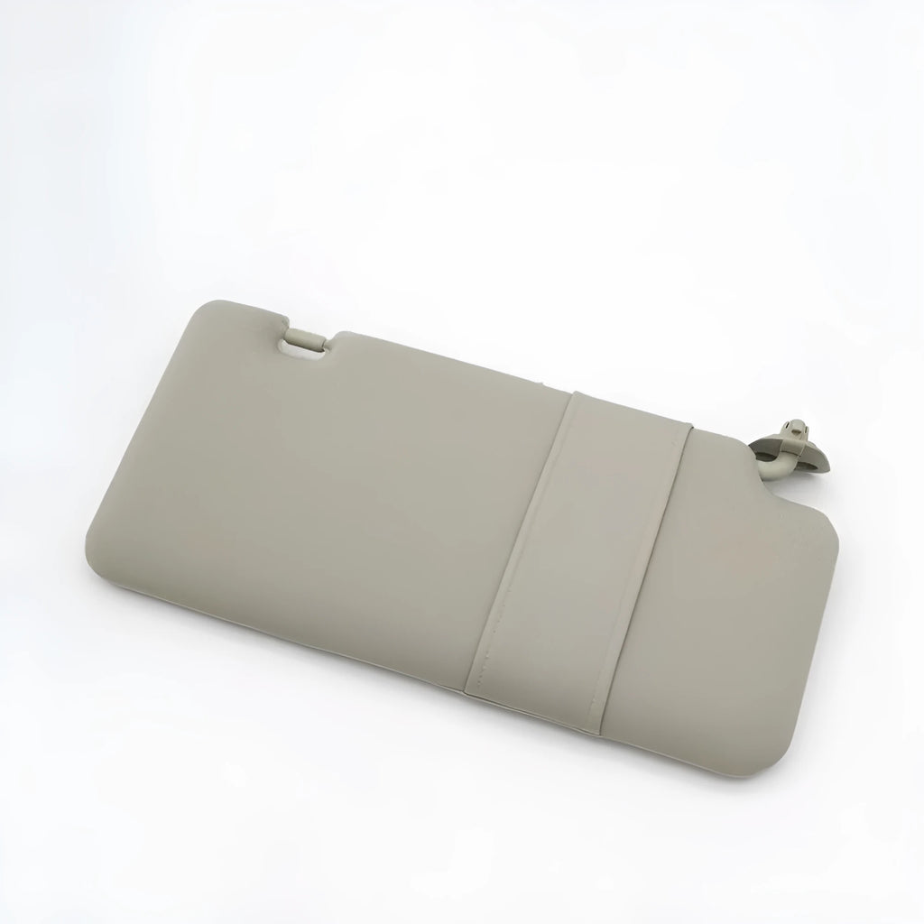 Beige sun visor with cosmetic mirror for Nissan Lida 2005-2012 vehicles showing 43cm length