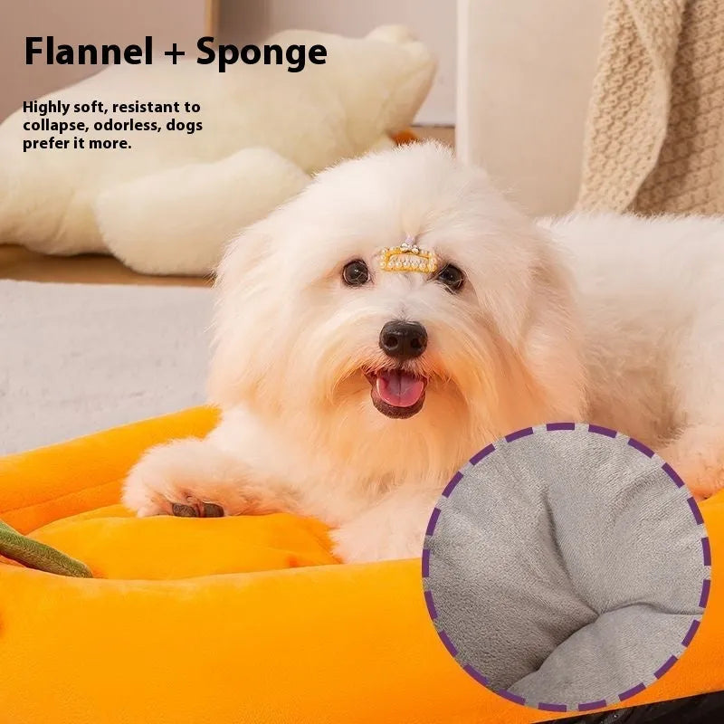 Washable cloth dog mat with removable cover in brown, available in five sizes for small to large dogs