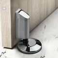Personalised invisible door stopper in zinc alloy showing various colour finishes including brushed gold and brushed nickel.