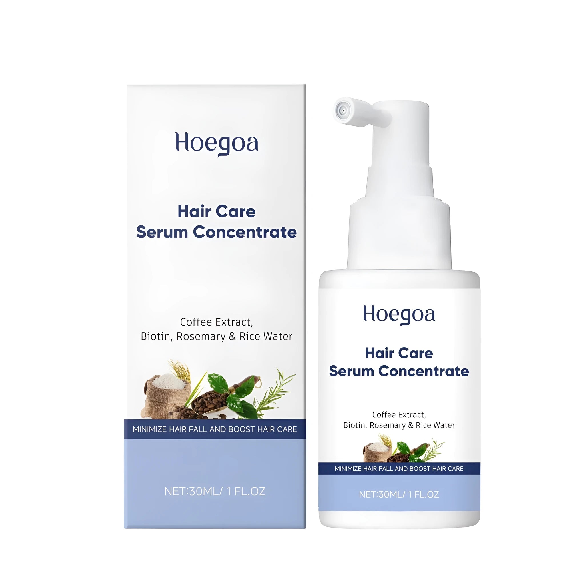 30ml spray bottle of hair care serum concentrate with ginger and biotin.
