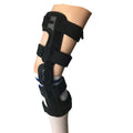 Black anterior ligament knee support sleeve shown in multiple sizes for left and right legs.