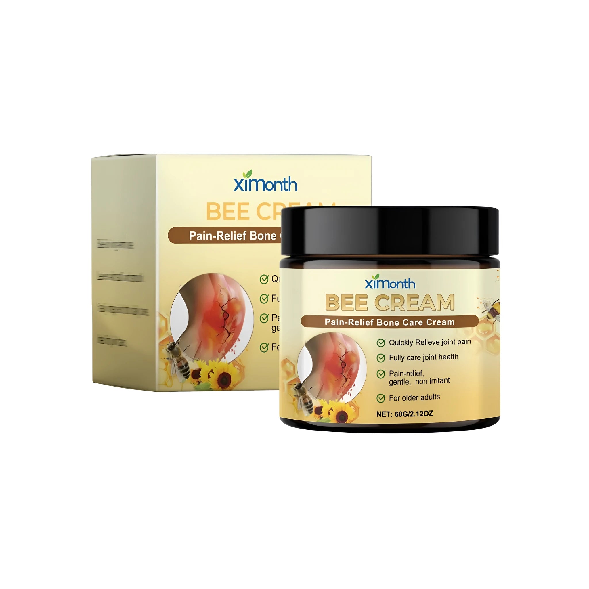 60g tube of bee venom and arnica pain relief cream for joints and muscles